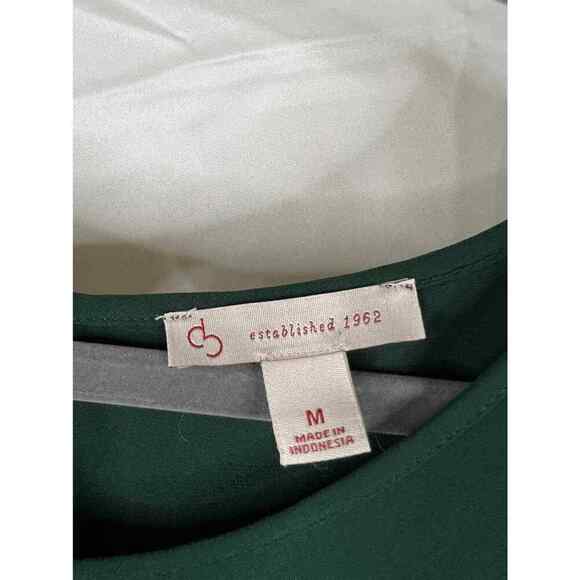 Established 1962 Green Blouse with Lace Sleeves Size Medium - Picture 2 of 3